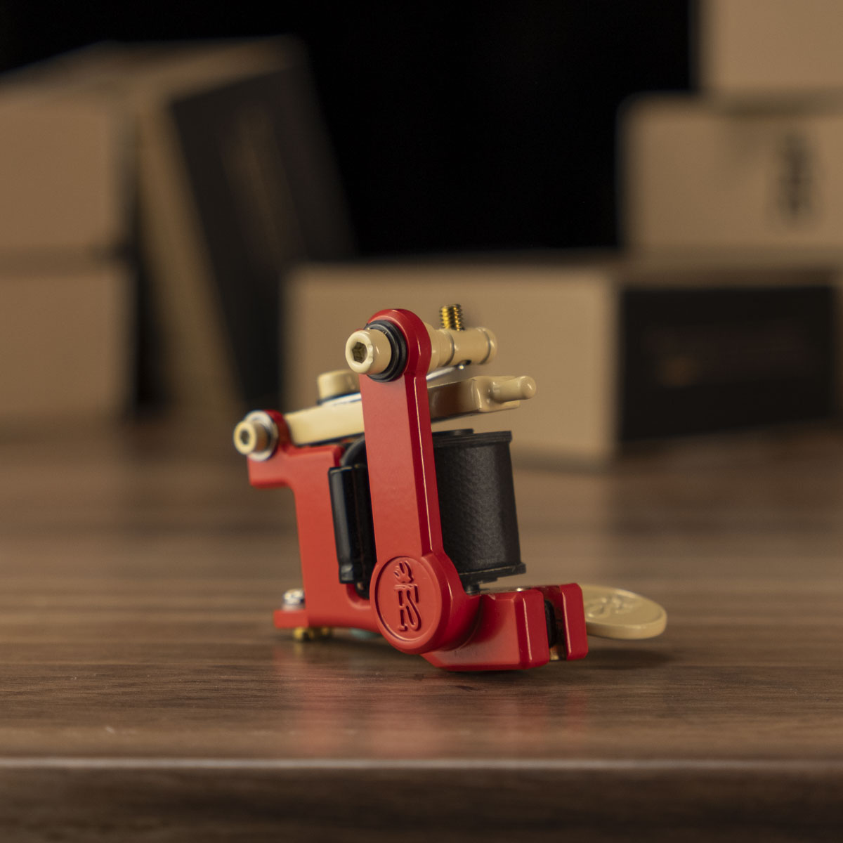RightStuff ONE - Rosso corallo 1 Single coil tattoo machine